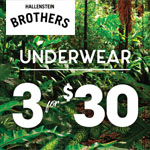 Hallensteins Coupon Code - Underwear 3 for $30